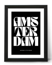 Amsterdam Typography Poster Print Modern Art City of Freedom Wall Art