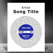 Custom Song Lyric Poster Prints Vinyl Record Wall Art - A4 & A3 1