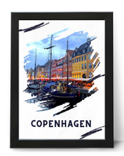 Copenhagen Poster Print - Vintage Retro Wall Art - Travel & Architecture prints