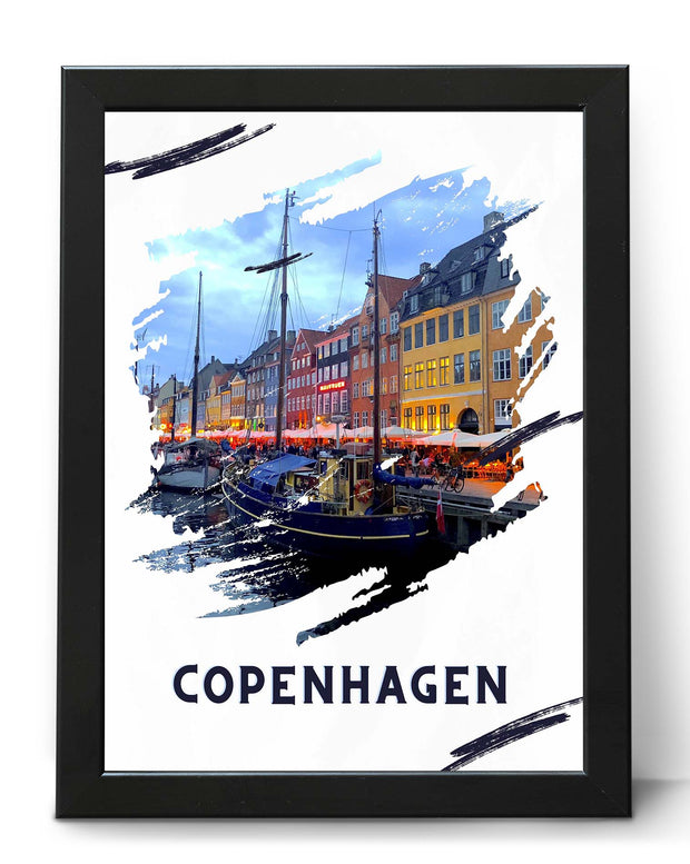 Copenhagen Poster Print - Vintage Retro Wall Art - Travel & Architecture prints