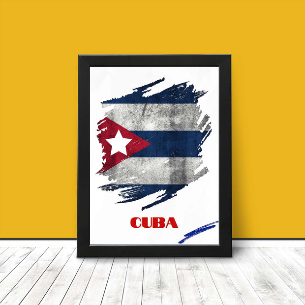 Cuban Flag Poster Print Modern Pop Art Iconic Revolutionary wall art - CUBA