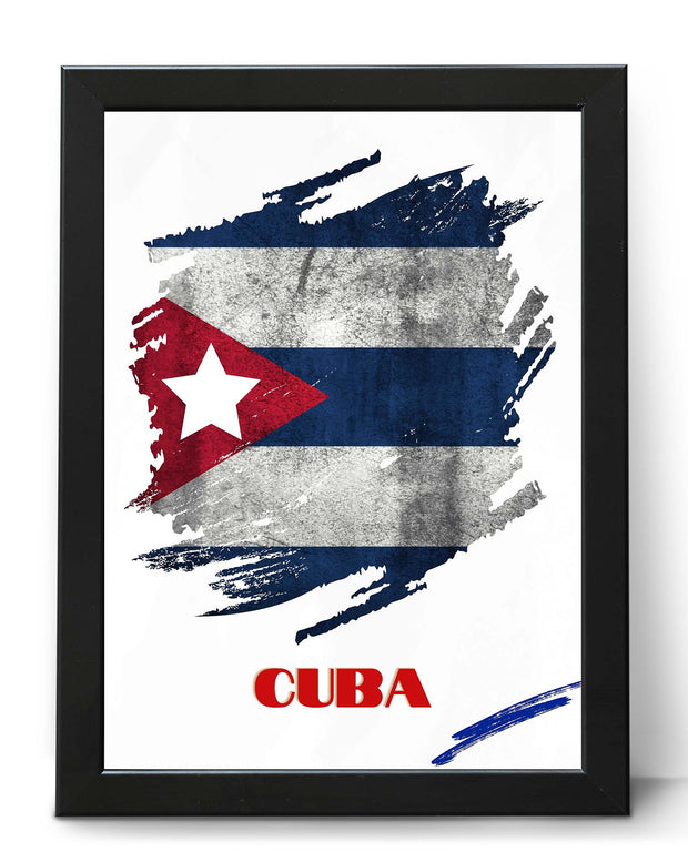 Cuban Flag Poster Print Modern Pop Art Iconic Revolutionary wall art - CUBA