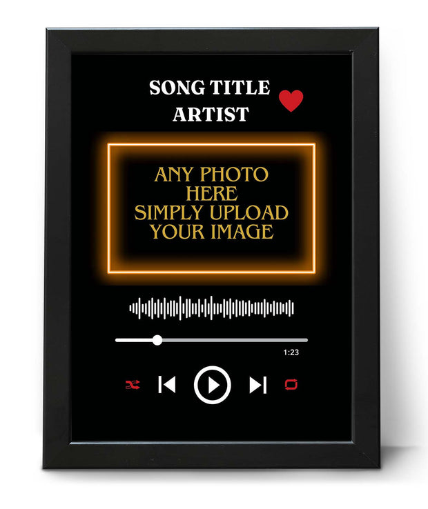 Personalised Photo Song Prints, Soundbar Music Player Wall Art