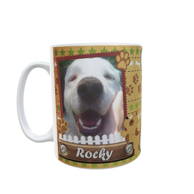 Dog 2, puppy, animal, pet, own pictures mug, send us pics & name, cup, customise