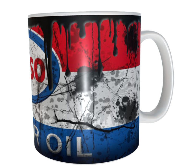 ESSO motor oil mug 11oz ceramic mug gift for mechanic distressed retro oil