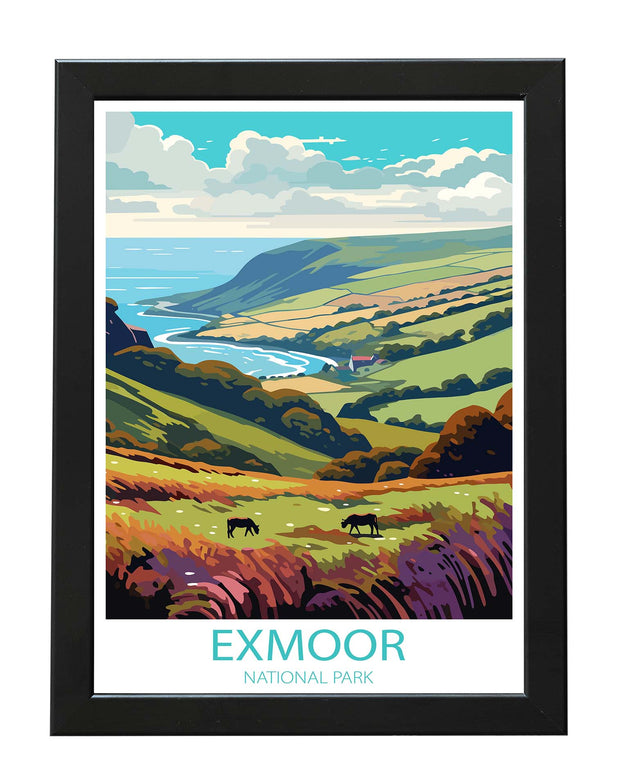 EXMOOR NATIONAL PARK POSTER PRINT SCENIC TRAVEL WALL ART GIFTS FOR ALL OCCASIONS WHITE