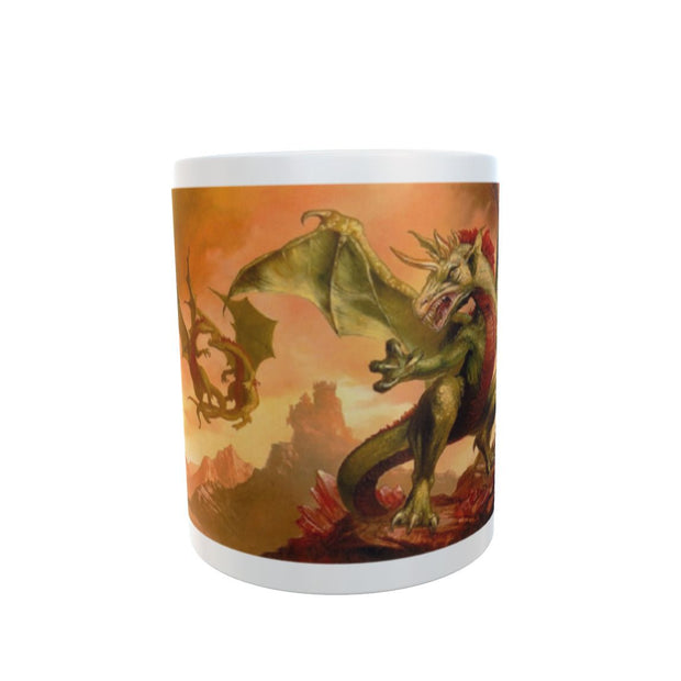 Fantasy dragon fight alternative gothic present Gift 11oz mug