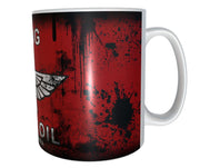 Flying motor oil mug 11oz ceramic mug gift distressed retro oil Americana