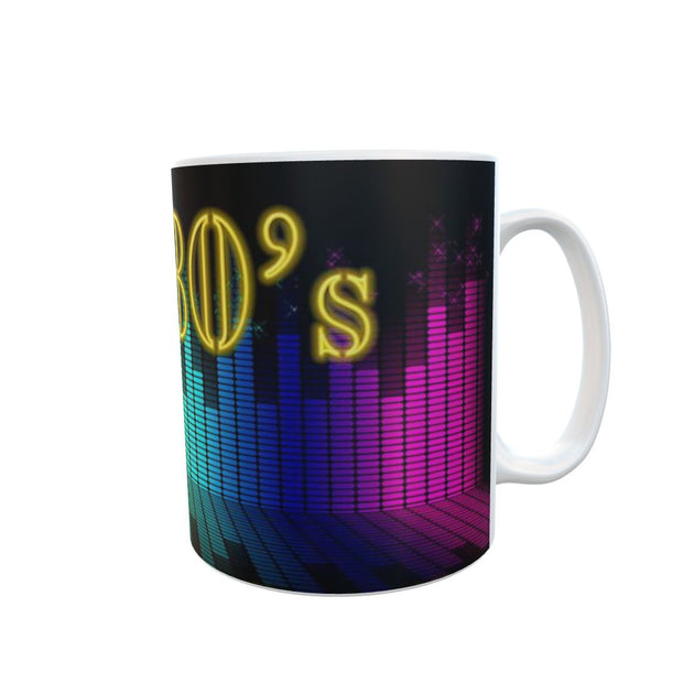 I love 80's music mug 11oz ceramic mug gift idea for fans of 80's retro 1980's