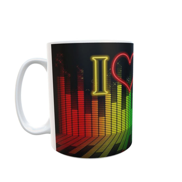 I love 80's music mug 11oz ceramic mug gift idea for fans of 80's retro 1980's