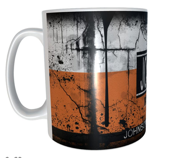 Johnson motor oil mug 11oz ceramic mug gift distressed retro oil for mechanic