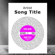 Custom Song Lyric Poster Prints Vinyl Record Wall Art - A4 & A3 7