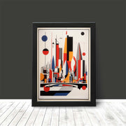 London Geometric Abstract Modern style Cityscape Travel Wall Art Poster Print