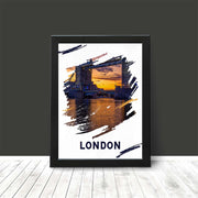 London Tower Bridge Poster Print Cityscape Modern Wall Art Travel Wanderlust