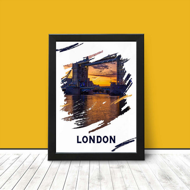 London Tower Bridge Poster Print Cityscape Modern Wall Art Travel Wanderlust