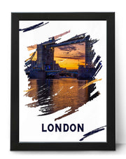 London Tower Bridge Poster Print Cityscape Modern Wall Art Travel Wanderlust