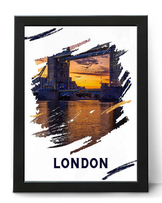 London Tower Bridge Poster Print Cityscape Modern Wall Art Travel Wanderlust