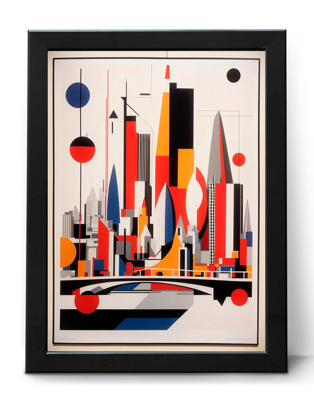 London Geometric Abstract Modern style Cityscape Travel Wall Art Poster Print