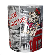 London pop art xmas retro design mug 11oz ceramic mug gift for him or her