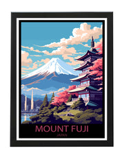 MOUNT FUJI JAPAN POSTER PRINT LANDMARK WALL ART HOME DECOR / GIFTS BLACK