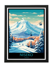 NISEKO JAPAN TRAVEL POSTER PRINT RETRO WALL ART LANDMARK COLLECTION BLACK