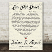 Custom Song Lyric Poster Prints - Our First Dance, Wedding Gift Script