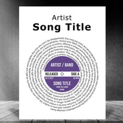 Custom Song Lyric Poster Prints Vinyl Record Wall Art - A4 & A3 10