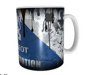 Peugeot car designer oil mug 11oz ceramic mug gift for men distressed retro xmas