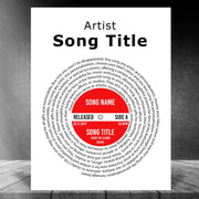 Custom Song Lyric Poster Prints Vinyl Record Wall Art - A4 & A3 9