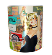 Retro americana pop art design mug 11oz ceramic mug gift for him her xmas