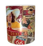 Retro americana pop art xmas design mug 11oz ceramic mug gift for him her