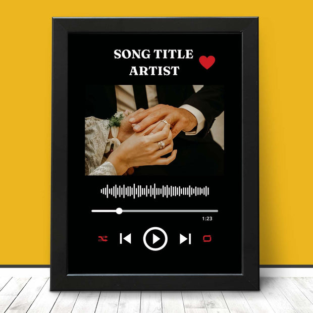 Personalised Photo Song Prints, Soundbar Music Player Wall Art