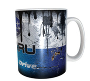 Suburu car design oil mug 11oz ceramic mug gift for men distressed retro xmas