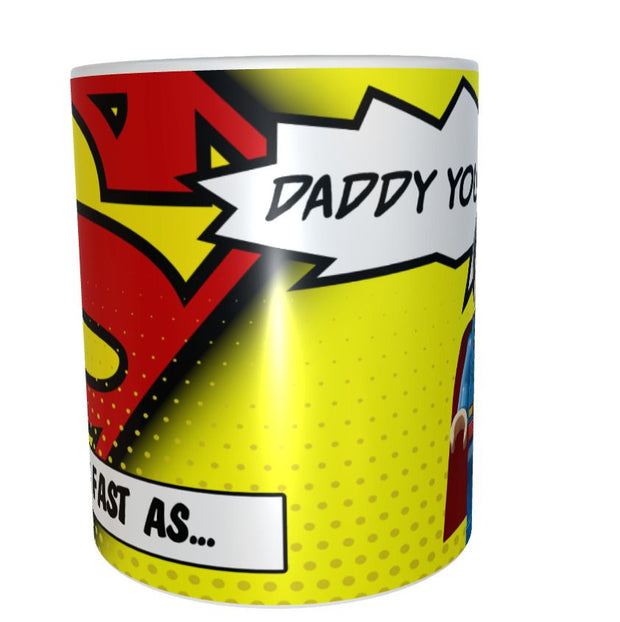 Superman dad fast as Marvel DC Lego superhero fathers day xmas gift 11oz mug