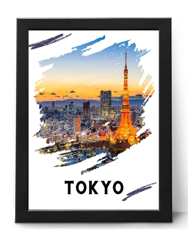 Tokyo Travel Poster Print Modern Wall Art Cityscape Landmark Architecture