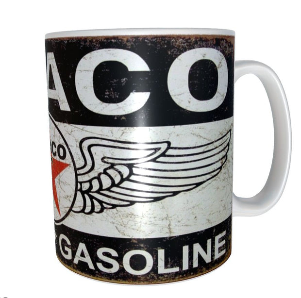 Texaco Gasoline car oil mug 11oz ceramic mug gift for men distressed retro xmas