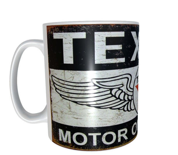 Texaco Gasoline car oil mug 11oz ceramic mug gift for men distressed retro xmas