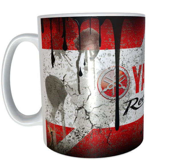 Yamaha bike design oil mug 11oz ceramic mug gift for men distressed retro xmas