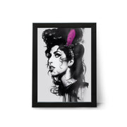 Amy Winehouse Black and White Portrait Beautiful Poster Print