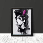 Amy Winehouse Black and White Portrait Beautiful Poster Print