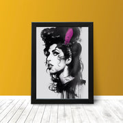 Amy Winehouse Black and White Portrait Beautiful Poster Print