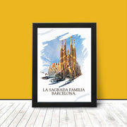 Barcelona La Sagrada Familia Poster Print Travel & Architecture Wall Art - Iconic Church Gaudi