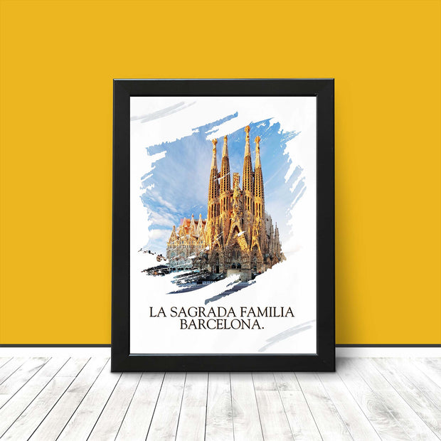 Barcelona La Sagrada Familia Poster Print Travel & Architecture Wall Art - Iconic Church Gaudi