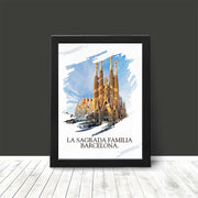 Barcelona La Sagrada Familia Poster Print Travel & Architecture Wall Art - Iconic Church Gaudi