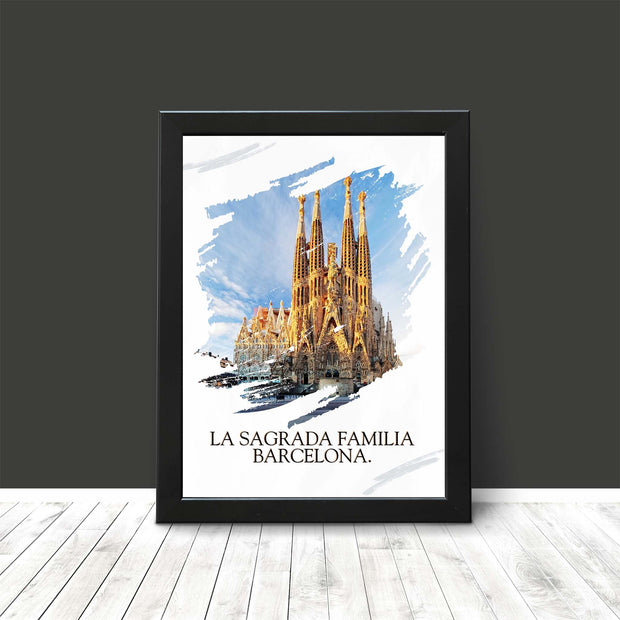 Barcelona La Sagrada Familia Poster Print Travel & Architecture Wall Art - Iconic Church Gaudi