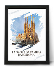 Barcelona La Sagrada Familia Poster Print Travel & Architecture Wall Art - Iconic Church Gaudi
