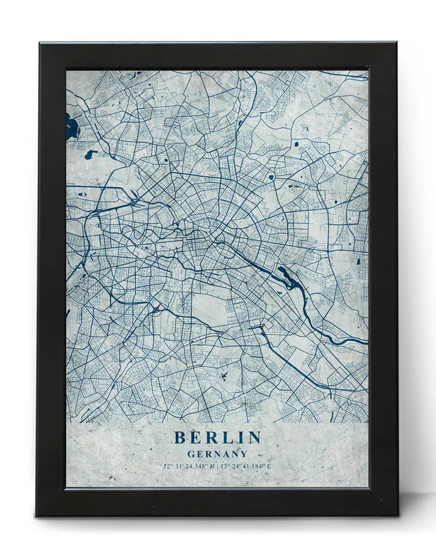 BERLIN CITY MAP WALL ART WORK GALLERY VINTAGE DECOR POSTER MAP COLLECTION