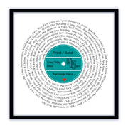 Song Lyric Poster Prints - Any Colour, Vinyl Record Wall Art- Personalised 2