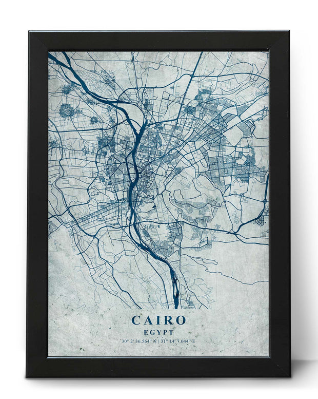 CAIRO CITY MAP WALL ART VINTAGE CANVAS ART WORK WALL POSTER MAP COLLECTION