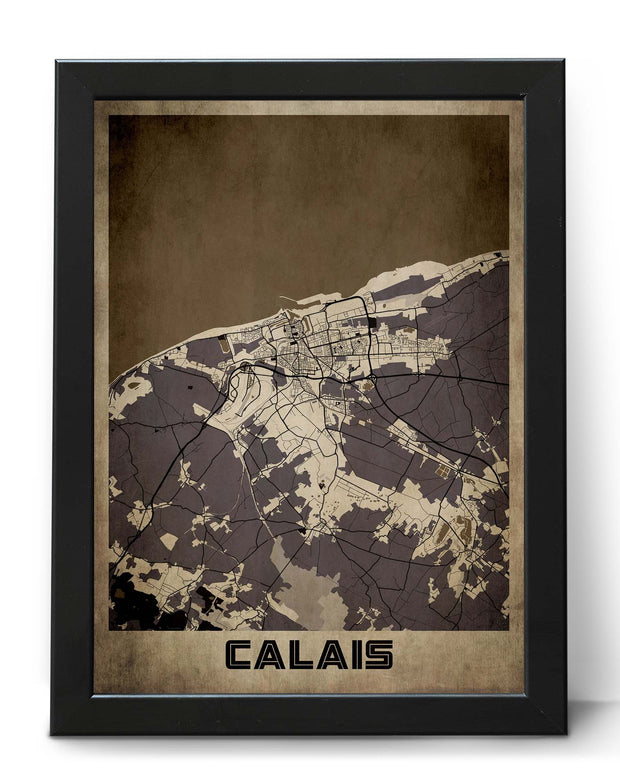 CALAIS CITY MAP WALL ART WORK DECOR VINTAGE ART POSTER MAP COLLECTION